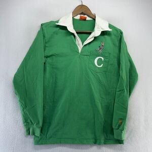 Vintage Looney Tunes Rugby Shirt Men's Medium Green Bugs Bunny Embroidered 90s